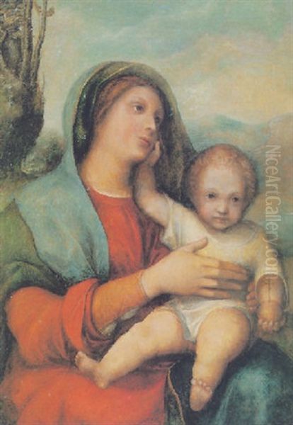 La Madonna Col Bambino Oil Painting by  Correggio