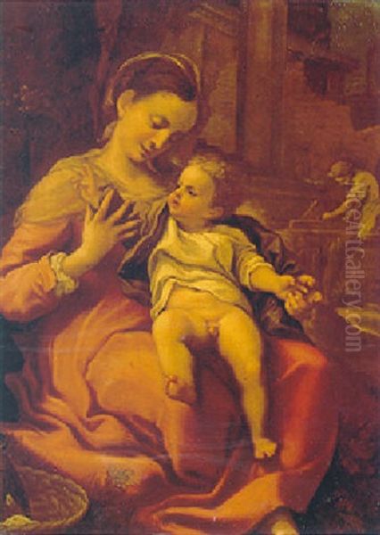 The Madonna Della Cesta Oil Painting by  Correggio