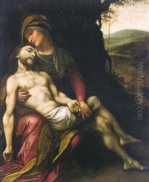 The Pieta Oil Painting by  Correggio