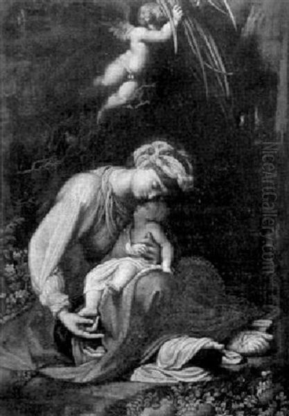 Le Repos De La Vierge L'enfant Pendant La Fuite En Egypte Oil Painting by  Correggio