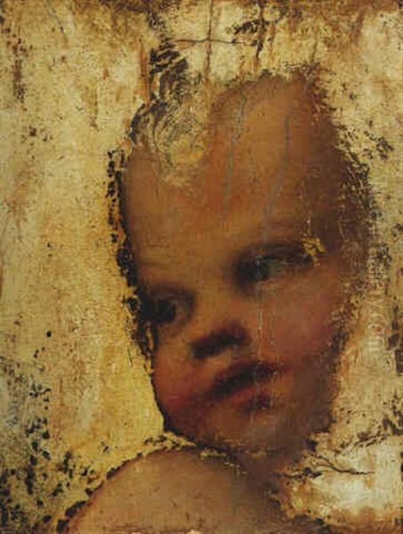 The Head Of A Child Oil Painting by  Correggio