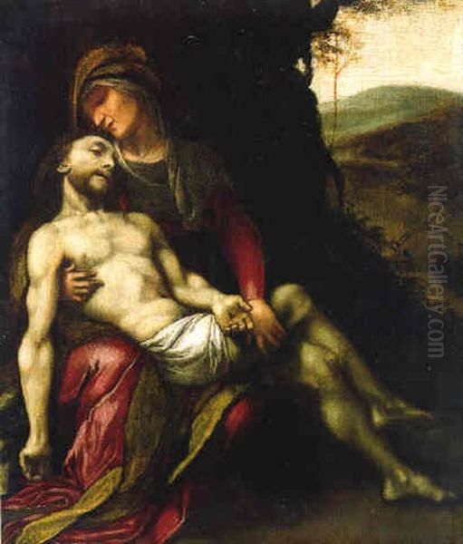 The Pieta Oil Painting by  Correggio