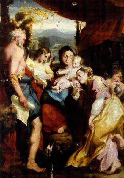 The Madonna And Child With St. Jerome, Mary Magdalen And Angels Oil Painting by  Correggio