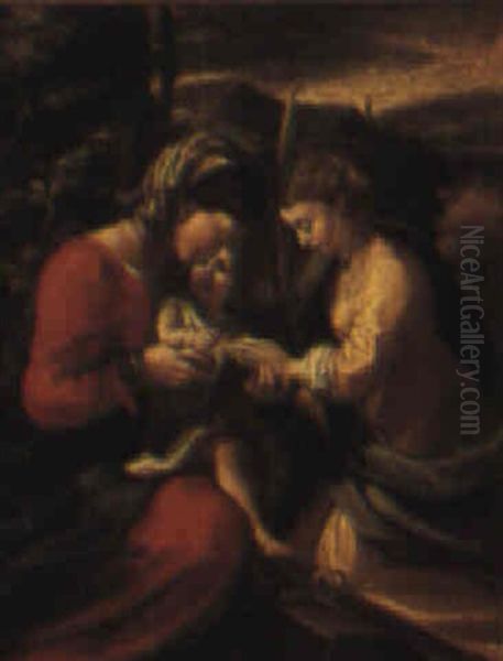 The Mystic Marriage Of St. Catherine Oil Painting by  Correggio