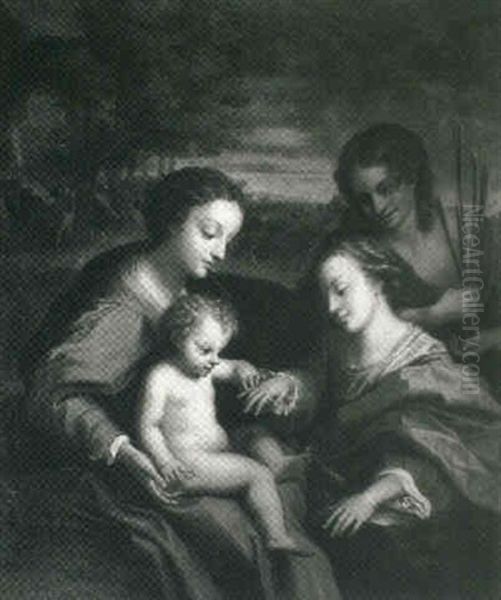 The Mystic Marraige Of Saint Catherine Oil Painting by  Correggio