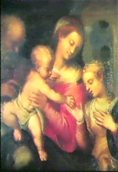 Maria Mit Dem Jesuskind, Neben Ihr Die Hl. Katharina Und Derhl. Josef Oil Painting by  Correggio