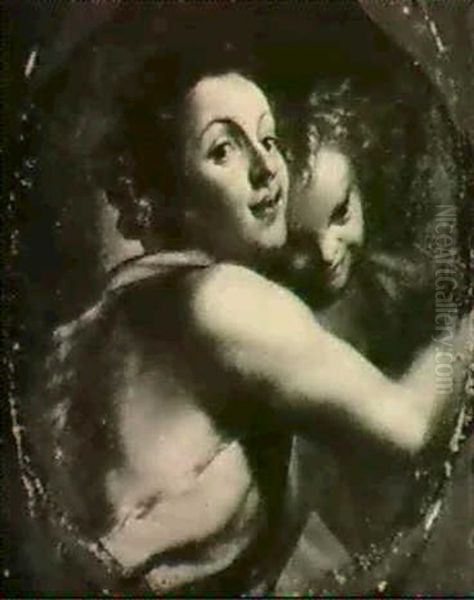 Head Of John The Baptist And Putto Oil Painting by  Correggio