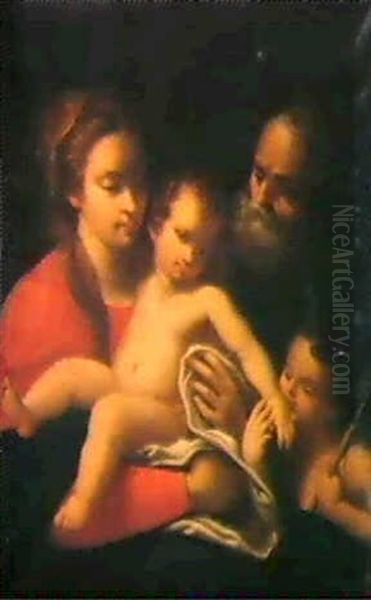 Die Hl. Familie Oil Painting by  Correggio