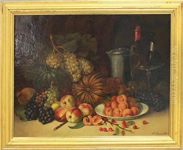 Uppiges Stillleben Mit Fruchten Und Henkelkrug Oil Painting by Joseph Correggio