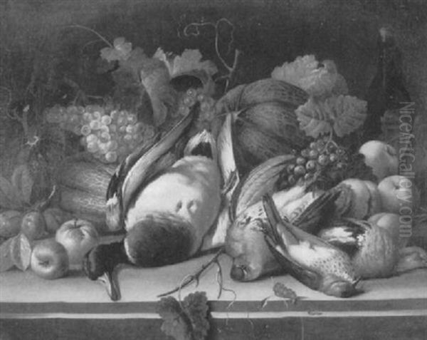 Still Life With Fruit And Game On A Ledge Oil Painting by Joseph Correggio