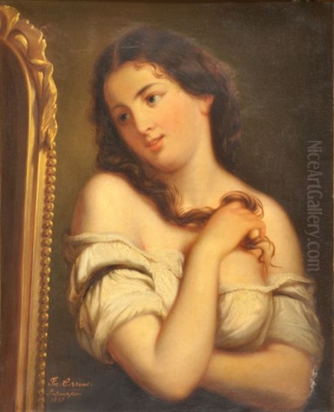 Portrait De Jeune Femme Oil Painting by Josef Cornelius Correns