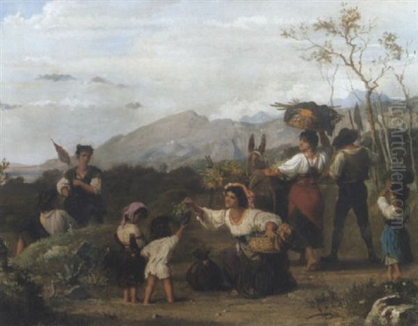 Romische Ernteszene Oil Painting by Arnoldo Corrodi