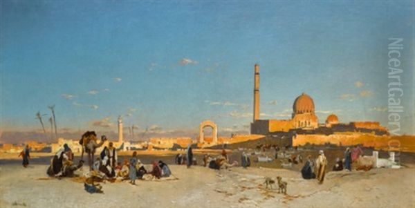 An Extensive View Of Cairo Oil Painting by Hermann David Salomon Corrodi