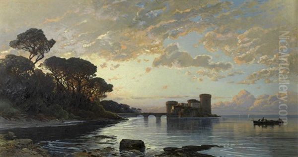 Torre Astura, Nettuno Oil Painting by Hermann David Salomon Corrodi