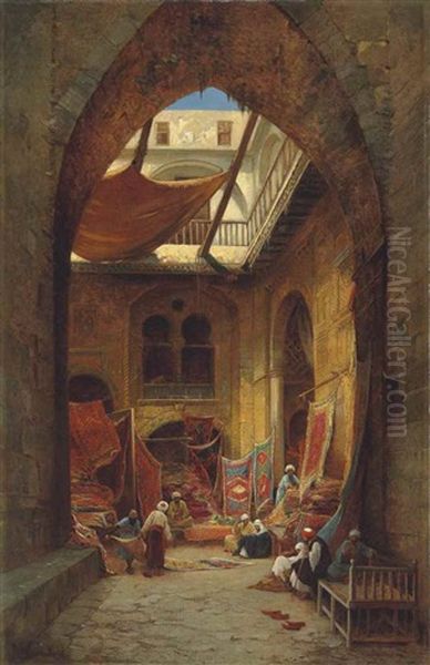 The Rug Merchants Oil Painting by Hermann David Salomon Corrodi