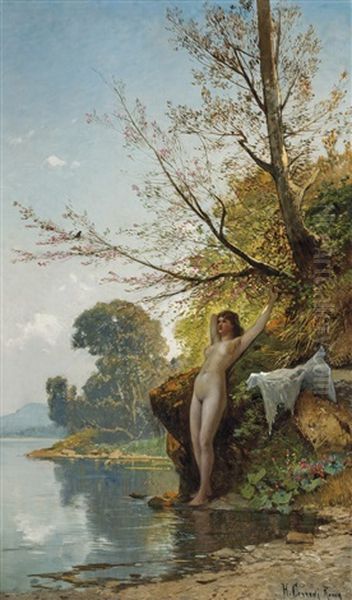 The Bather Oil Painting by Hermann David Salomon Corrodi