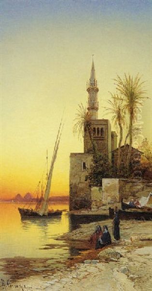 On The Nile Oil Painting by Hermann David Salomon Corrodi