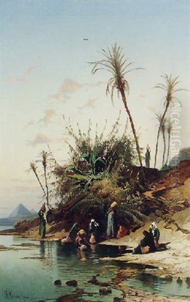 On The Nile Oil Painting by Hermann David Salomon Corrodi