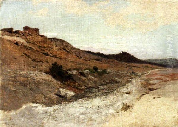 Roman Ruins In The Campagna Oil Painting by Hermann David Salomon Corrodi