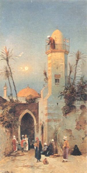 Minareto Oil Painting by Hermann David Salomon Corrodi