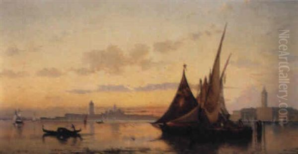 A View Of Venice Oil Painting by Hermann David Salomon Corrodi