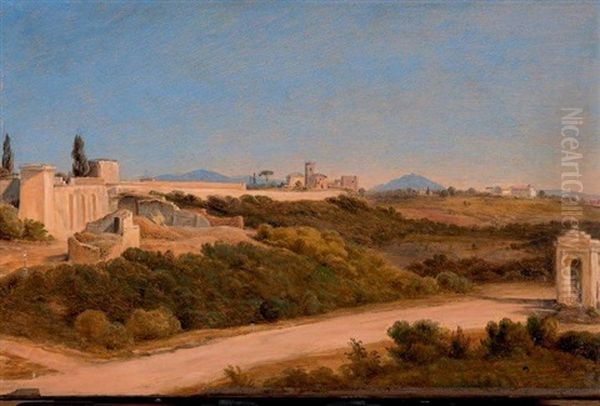 Vue Des Environs De Rome Oil Painting by Salomon Corrodi