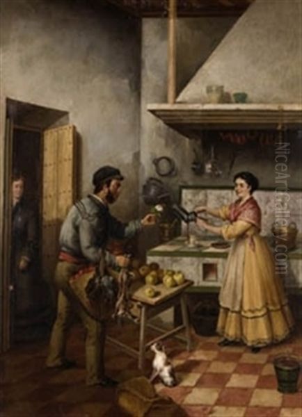 Galanteo En La Cocina by Andres Cortes y Aguilar