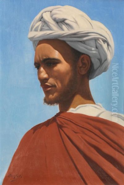 Portrait D'oriental Au Turban Oil Painting by Luis Anglada Pinto