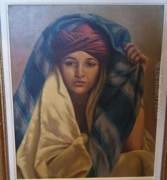 Portrait Orientaliste Oil Painting by Luis Anglada Pinto