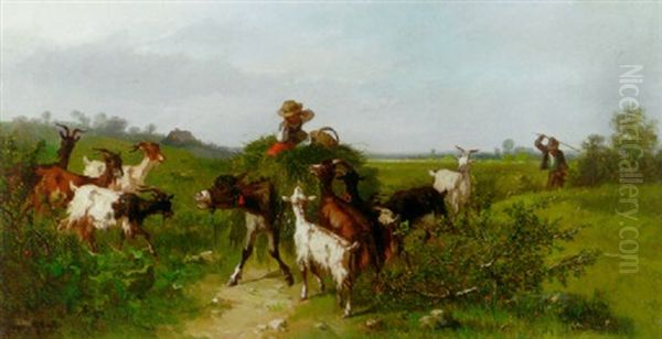 Dans La Campagne Oil Painting by Andres Cortes y Aguilar