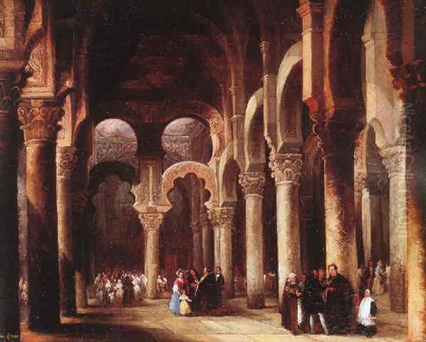 Catedral De Cordoba Oil Painting by Andres Cortes y Aguilar