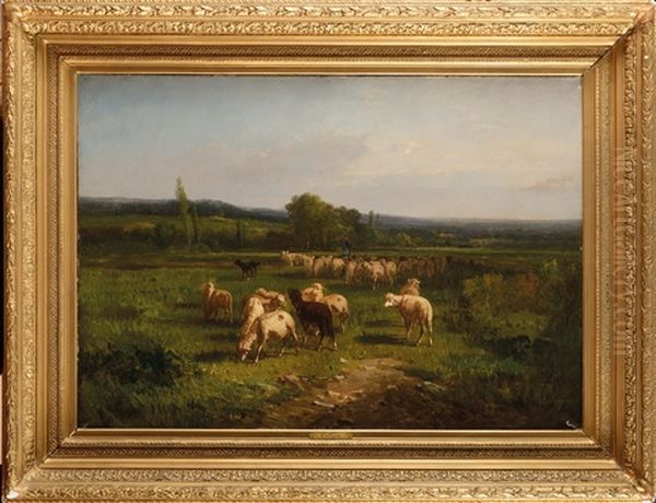 Moutons Au Paturage Oil Painting by Andre Cortes