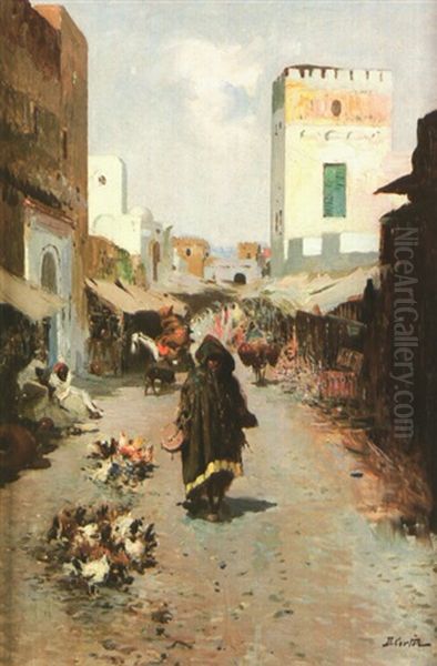 Scene De Rue, Maroc Oil Painting by Daniel Cortes