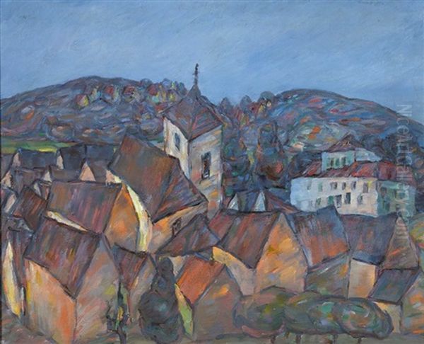 Tessiner Dorf Im Abendrot Oil Painting by Giovanni-Battista Corti