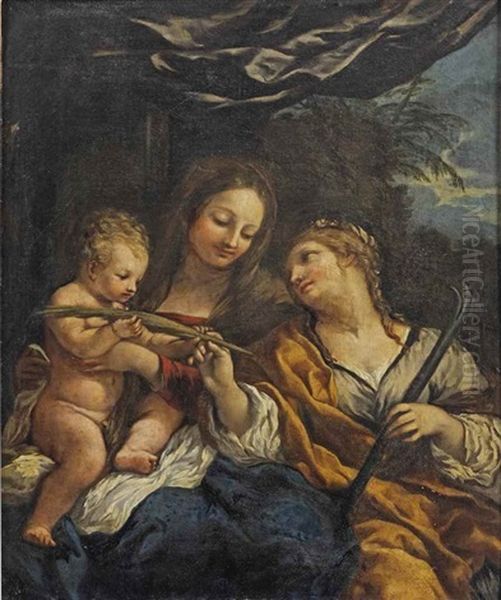 Madonna And Child With Saint Martina Oil Painting by Pietro da Cortona