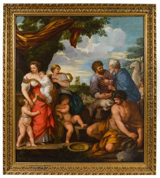 Die Versohnung Jakob Und Labans Oil Painting by Pietro da Cortona