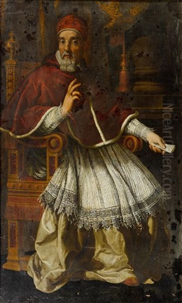 Portrat Des Papstes Urban Viii. Oil Painting by Pietro da Cortona