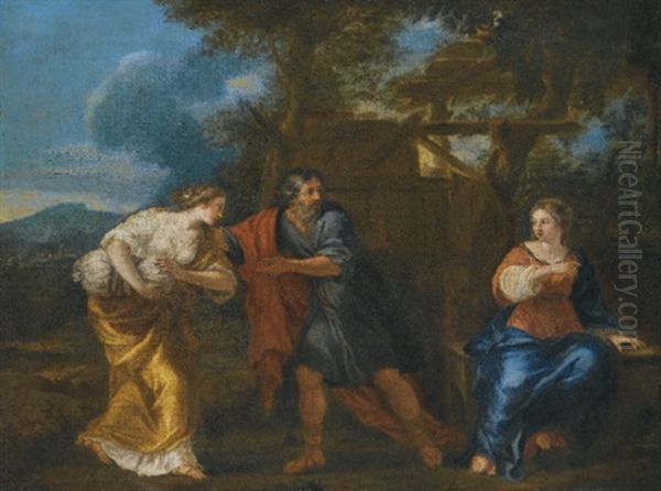 The Banishment Of Hagar Oil Painting by Pietro da Cortona