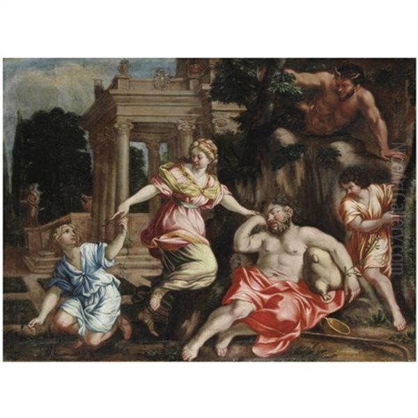 Ebrezza Di Sileno Oil Painting by Pietro da Cortona