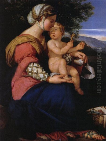 Madonna Mit Dem Kind Unter Einem Baum Sitzend Oil Painting by Pietro da Cortona