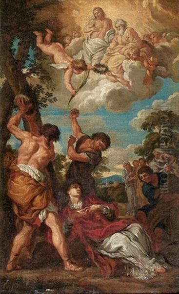 Die Steinigung Des Hl. Stephanus Oil Painting by Pietro da Cortona