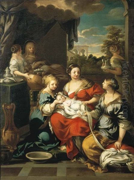 The Birth Of The Virgin Oil Painting by Pietro da Cortona