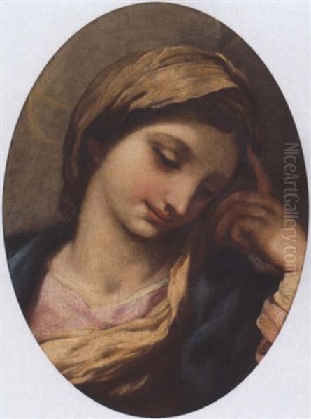 The Head Of The Madonna Oil Painting by Pietro da Cortona