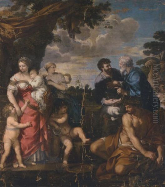 Jacob And Laban Oil Painting by Pietro da Cortona