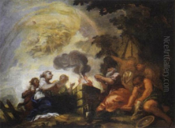 Sacrificio Di Mose Oil Painting by Pietro da Cortona