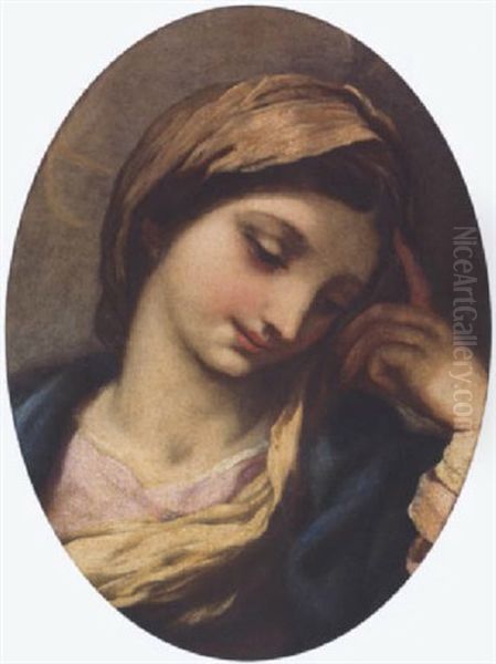 Head Of The Madonna Oil Painting by Pietro da Cortona