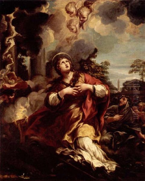 Saint Martina Refuses To Adore The Idols Oil Painting by Pietro da Cortona