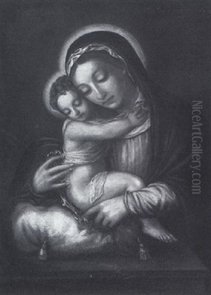 Madonna And The Christ Child Oil Painting by Pietro da Cortona