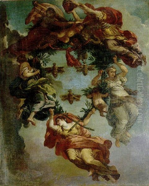 Allegorie Du Plafond Barberini Oil Painting by Pietro da Cortona