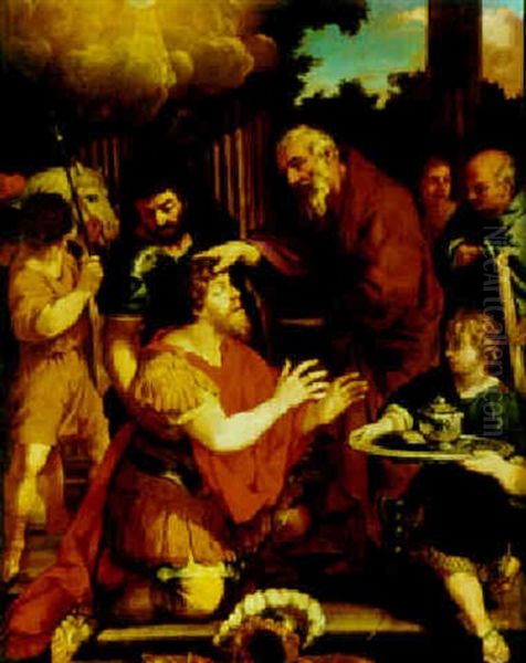 Ananias Restoring The Sight Of St. Paul Oil Painting by Pietro da Cortona